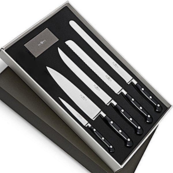 ProPassione Del Ben Design-Küchenmesser Set Ad Hoc, 5 Stück in Geschenkbox, Schinken-, Brot-, Fleisch-, Koch-, und Vielz