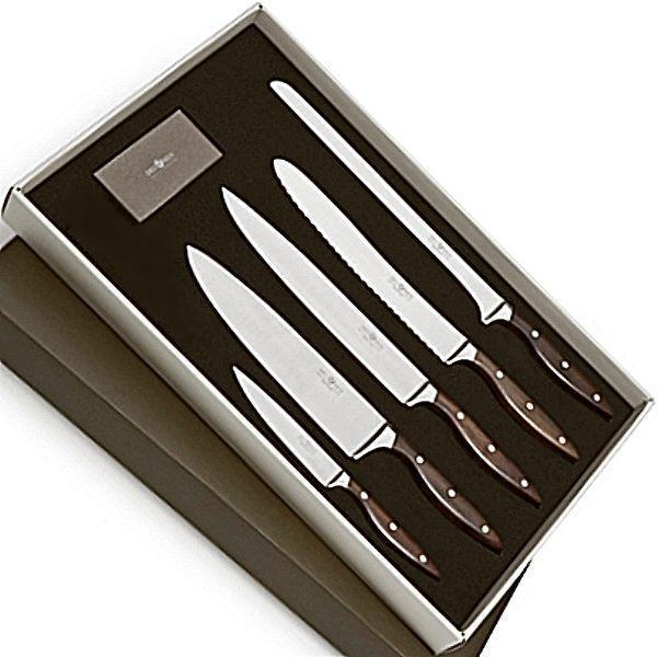 ProPassione Del Ben Design-Küchenmesser Set Essentium, 5 Stück in Geschenkbox, Schinken-, Brot-, Fleisch-, Koch-, und Vi