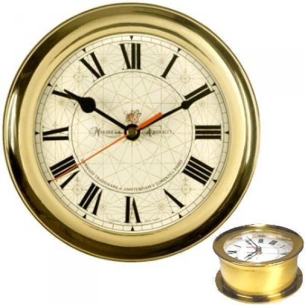 ProPassione Kapitänsuhr, solides Messinggehäuse, römisches Ziffernblatt, Quartz Uhrwerk, Maße: Ø 18 x T 8 cm