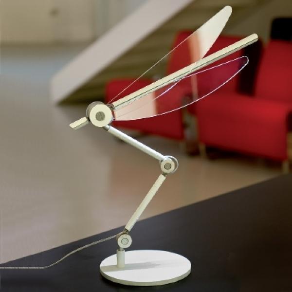 ProPassione Schreib-Tischlampe Libra, Aluminium weiß/Acryl transparent, LED, 4 W/24 V/290 Lm,  H 40 x Ø 60 cm