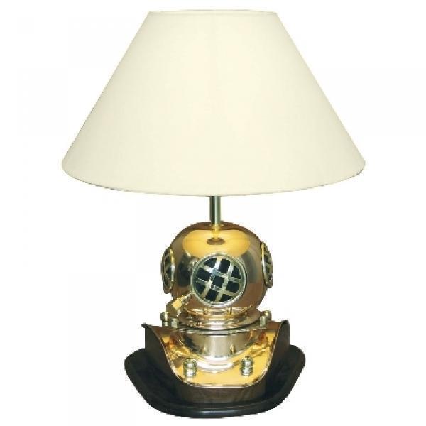 ProPassione Tischlampe Aquanaut, Rosenholz/Messing, Chintz-Schirm, Cremeweiß, H 45 x Ø 16/35 cm