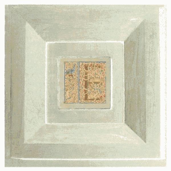 ProPassione Wandbild Initial E, weißer Holzrahmen, 32 x 32 cm, mit Initial Marmorfliese E, 10 x 10 x 1 cm