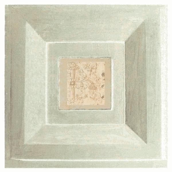 ProPassione Wandbild Initial K, weißer Holzrahmen, 32 x 32 cm, mit Initial Marmorfliese K, 10 x 10 x 1 cm