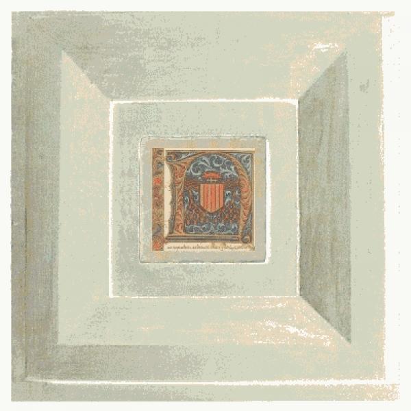 ProPassione Wandbild Initial N, weißer Holzrahmen, 32 x 32 cm, mit Initial Marmorfliese N, 10 x 10 x 1 cm