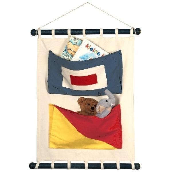 ProPassione Wandtasche mit 2 Signalflaggentaschen, W/O, Segeltuch, mit Spreizstäben und Aufhängeleine, Maße: H 56 x B 44