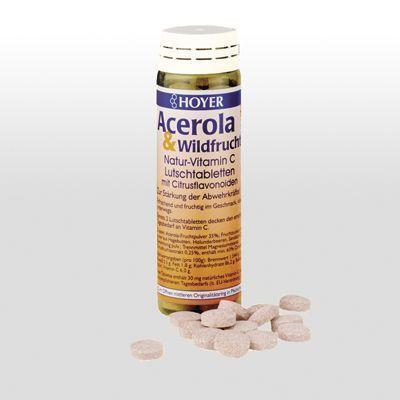 (Bio Nahrungsergänzung) Acerola + Wildfruchtlutschtabletten (Zur Stärkung der natürlichen Abwehrkräfte)