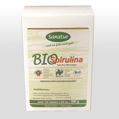 (Bio Nahrungsergänzung) Biospirulina 750 Tabletten (Nachfüllpackung)