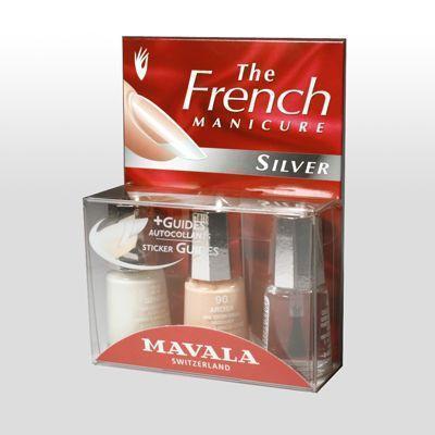 French Maniküre Silber 3er (Natural French Silver Manicure)