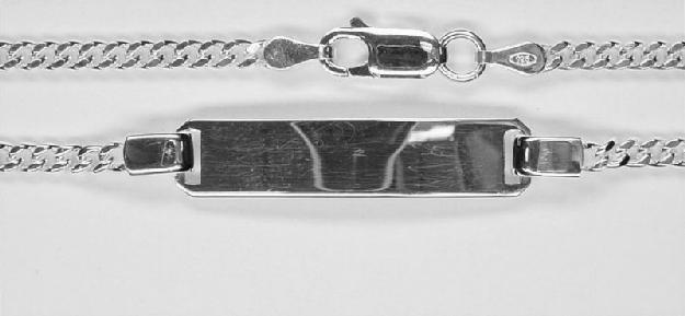 Hell glänzend - Identitäts-Armband Panzer 925 Silber 8400