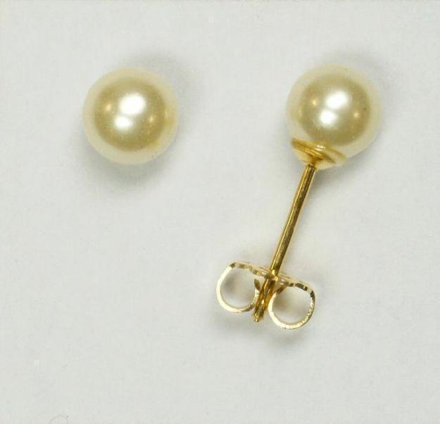 Ohrstecker Perle 6,5 mm