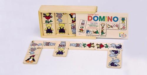 Dominospiel mit Tiermotiven im Holzkasten von Goki