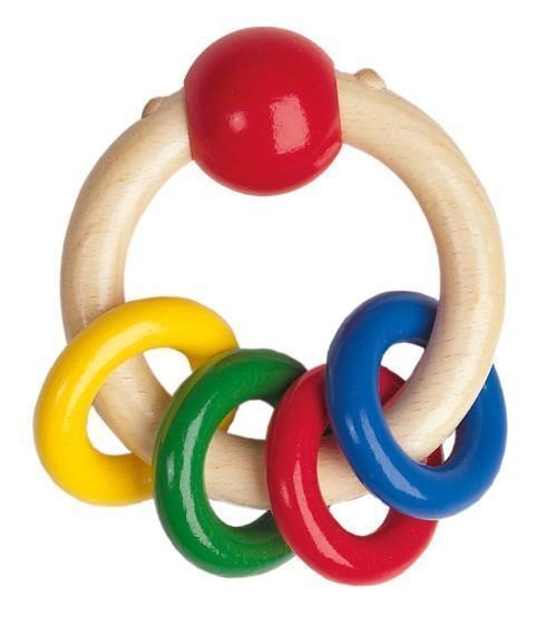 Holz- Greifling mit Ringen von goki