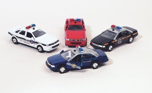 Spritzgußmodelle 1:32 - Sonic State Rescue,Polizeiauto mit Sirene + Licht von Goki