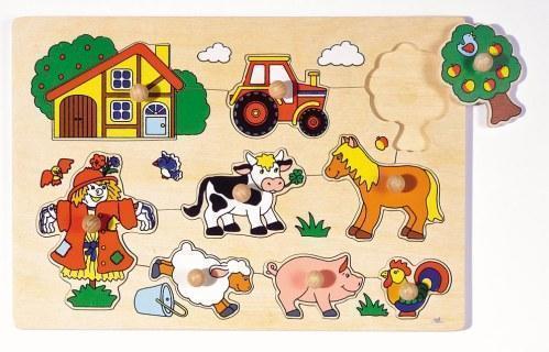 Steckpuzzle aus Holz - Bauernhof 6 von Goki