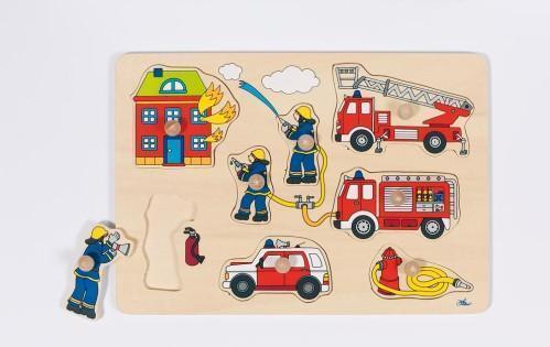 Steckpuzzle aus Holz - Feuerwehr von Goki