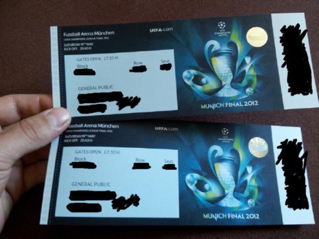 2 x Uefa Champions League Final 2012 Tickets Karten