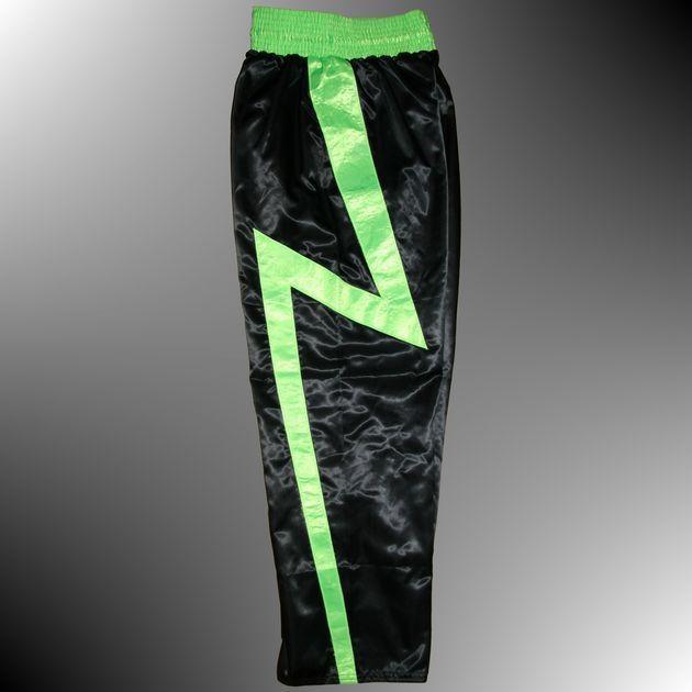 Kickboxhose BLITZ-DESIGN von BUDO-SPORT, schwarz/neon-grün 130 cm