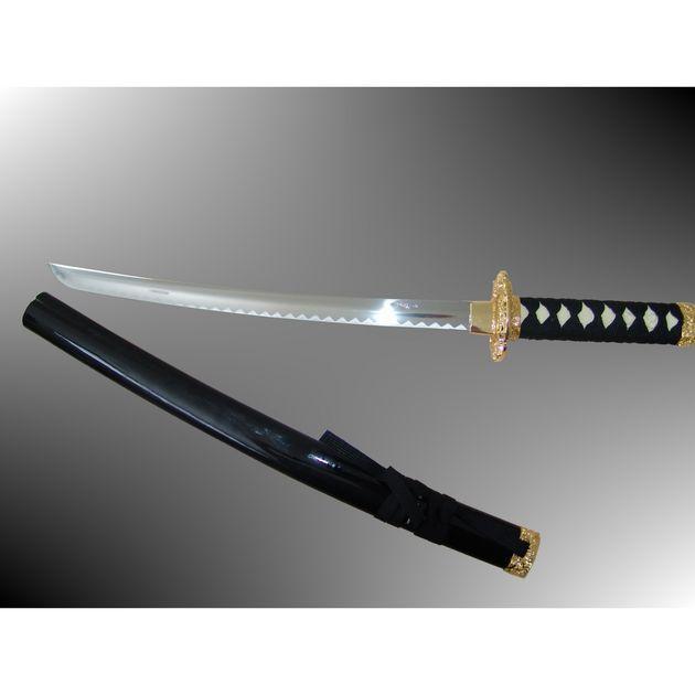 Wakizashi PRO mit Stahlklinge, schwarz, ca. 48 cm