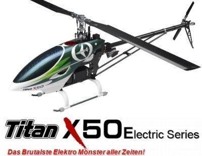 X50E Flybarless 6S POWER Combo, Heck-Starr-Antrieb, Kit +