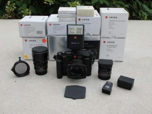 Leica M7 0.72 Black, 3 Objektive, Filter, Motor, Flash