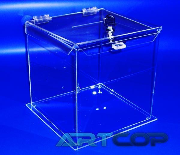 Sparbüchse, Urne aus Plexiglas, Box aus Plexiglas 30cm x 30cm x30cm - Produzent