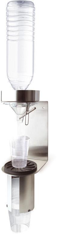 AdHoc Wasserspender FONTANA, Wandmodell, Edelstahl/PC, mit Universalbecherhalter, H